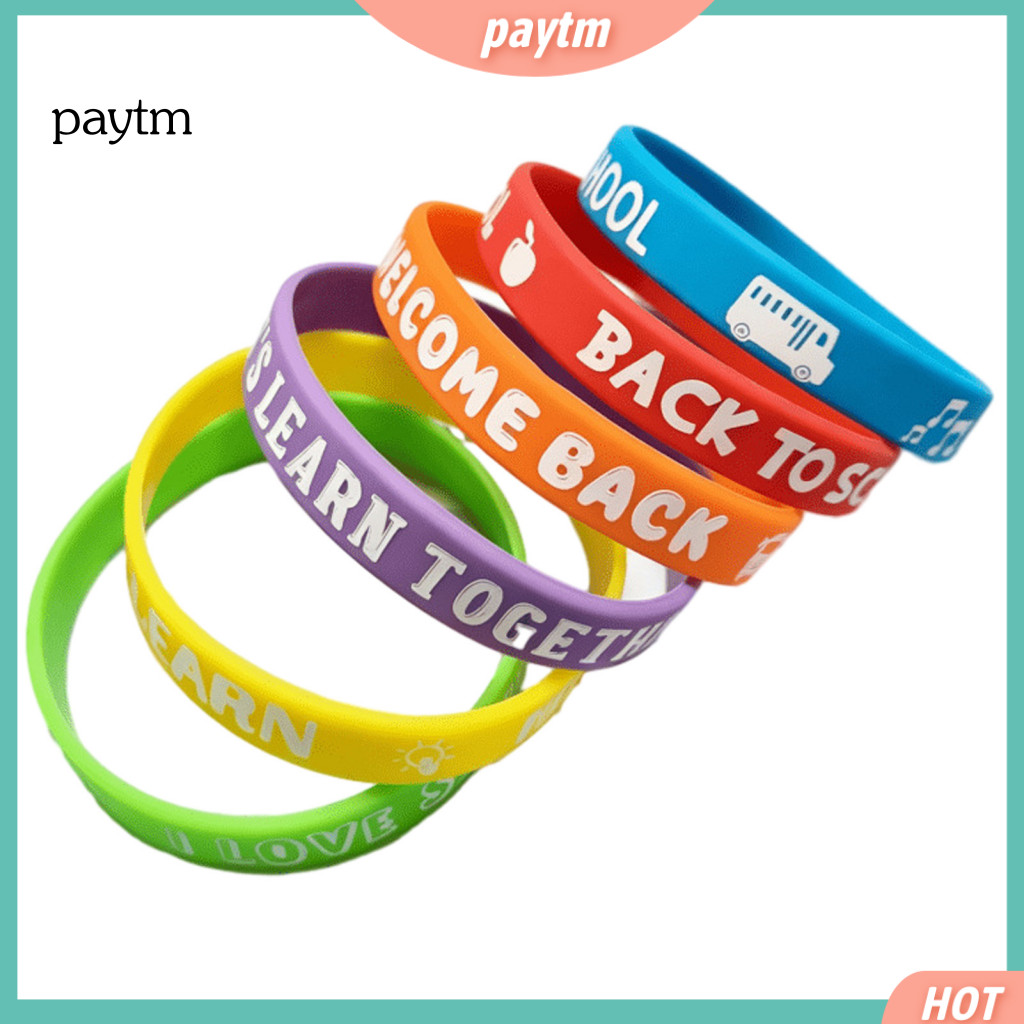 Props for School Functions Silicone Wristbands for Back to 6 Pcs Bracelets for Students First Day Accessories Party