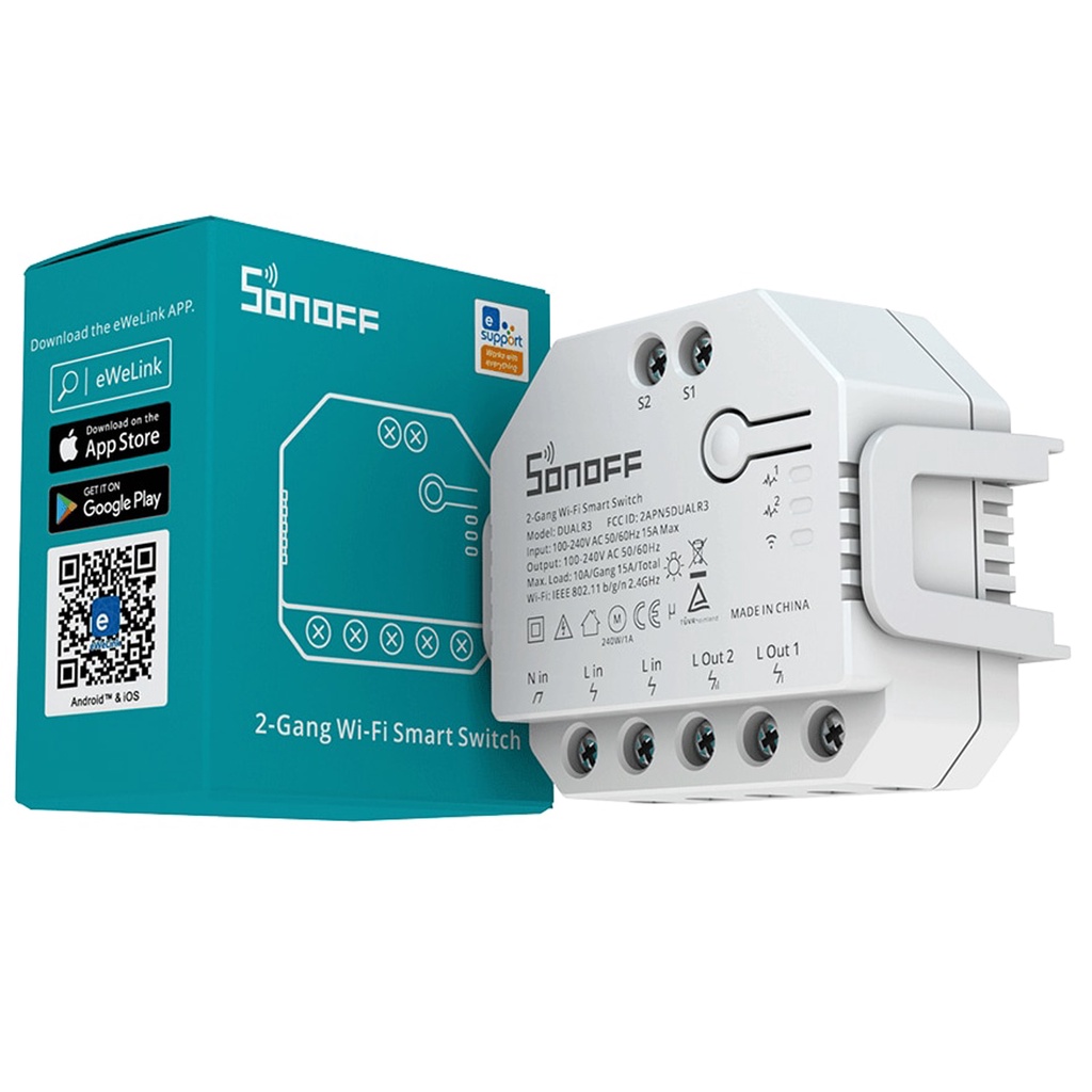 Sonoff Dual R3 Automação 2ch Wifi Motor Cortina Persiana