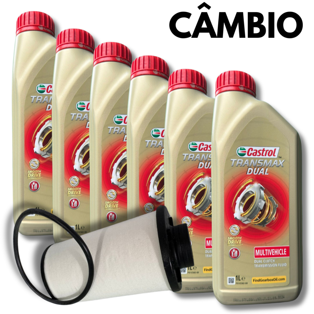 KIT TROCA ÓLEO CÂMBIO CASTROL TRANSMAX DUAL + FILTRO JETTA TIGUAN GOLF