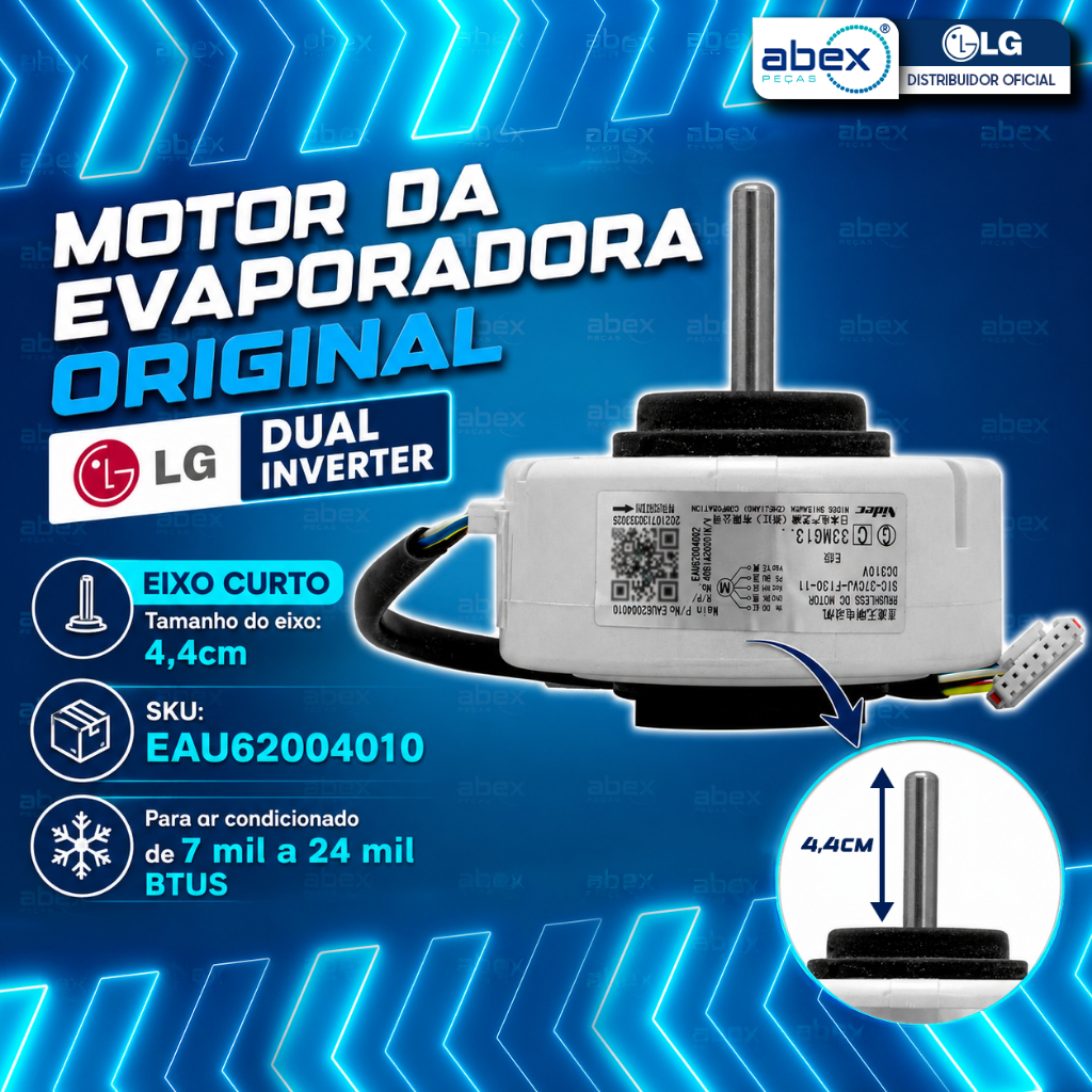 Motor Evaporadora Ar Condicionado LG S4NQ12JA31C USNQ122HSG3 9000 A 24000 Btus EAU62004010 Original