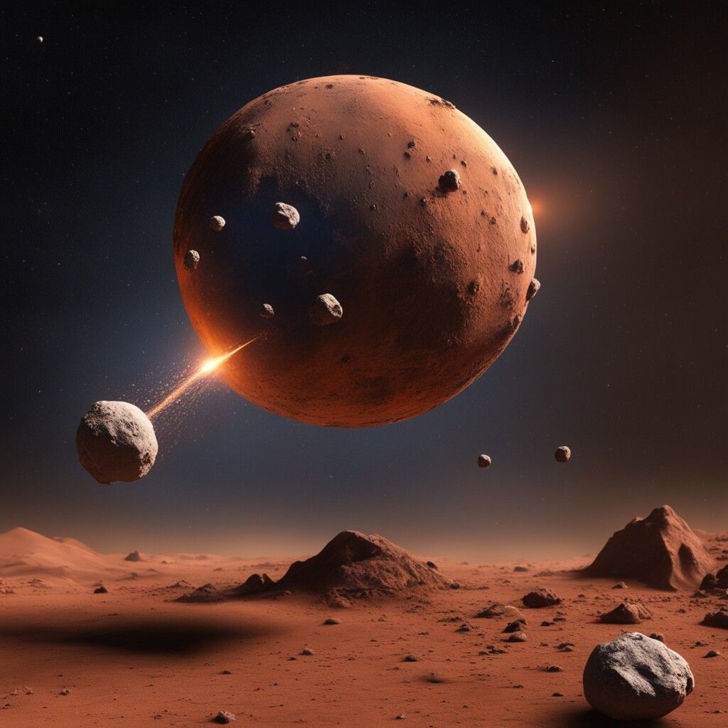 METEORO EM ROTA COM MARTE