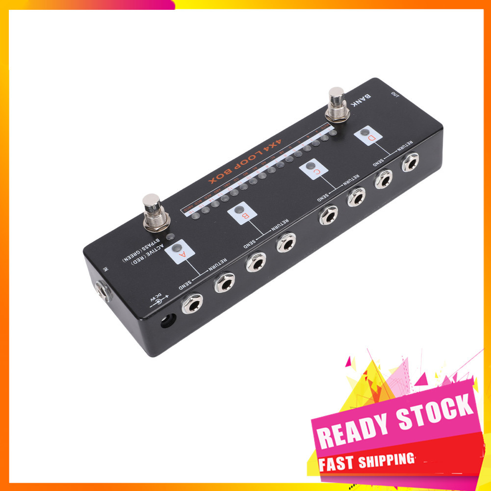 Gfgfgfgg Luocute efeito de guitarra pedal bypass efeitos loops switcher canal caixa 16 predefinições programáveis