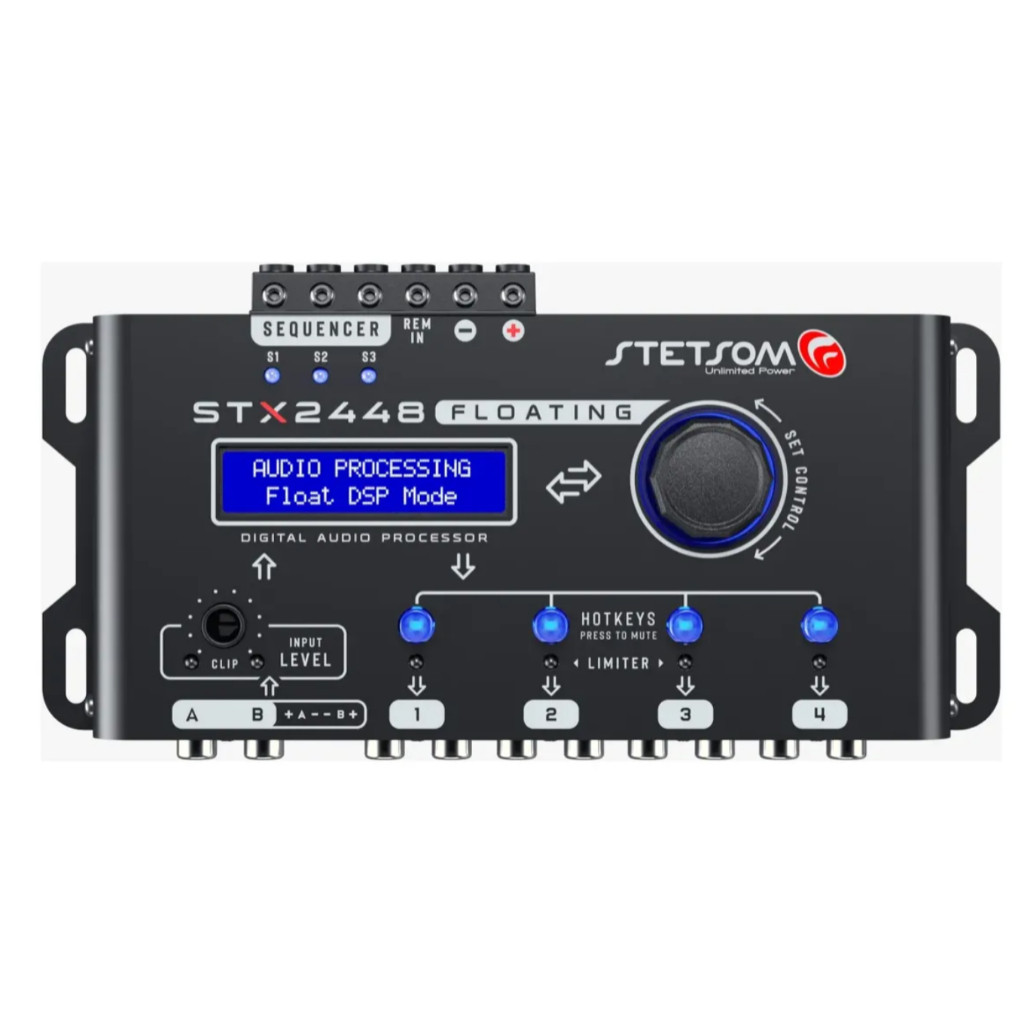 Processador Stetsom STX2448 Floating 4 Entradas 8 Saídas DSP Crossover Equalizador para Som Automotivo,Processador