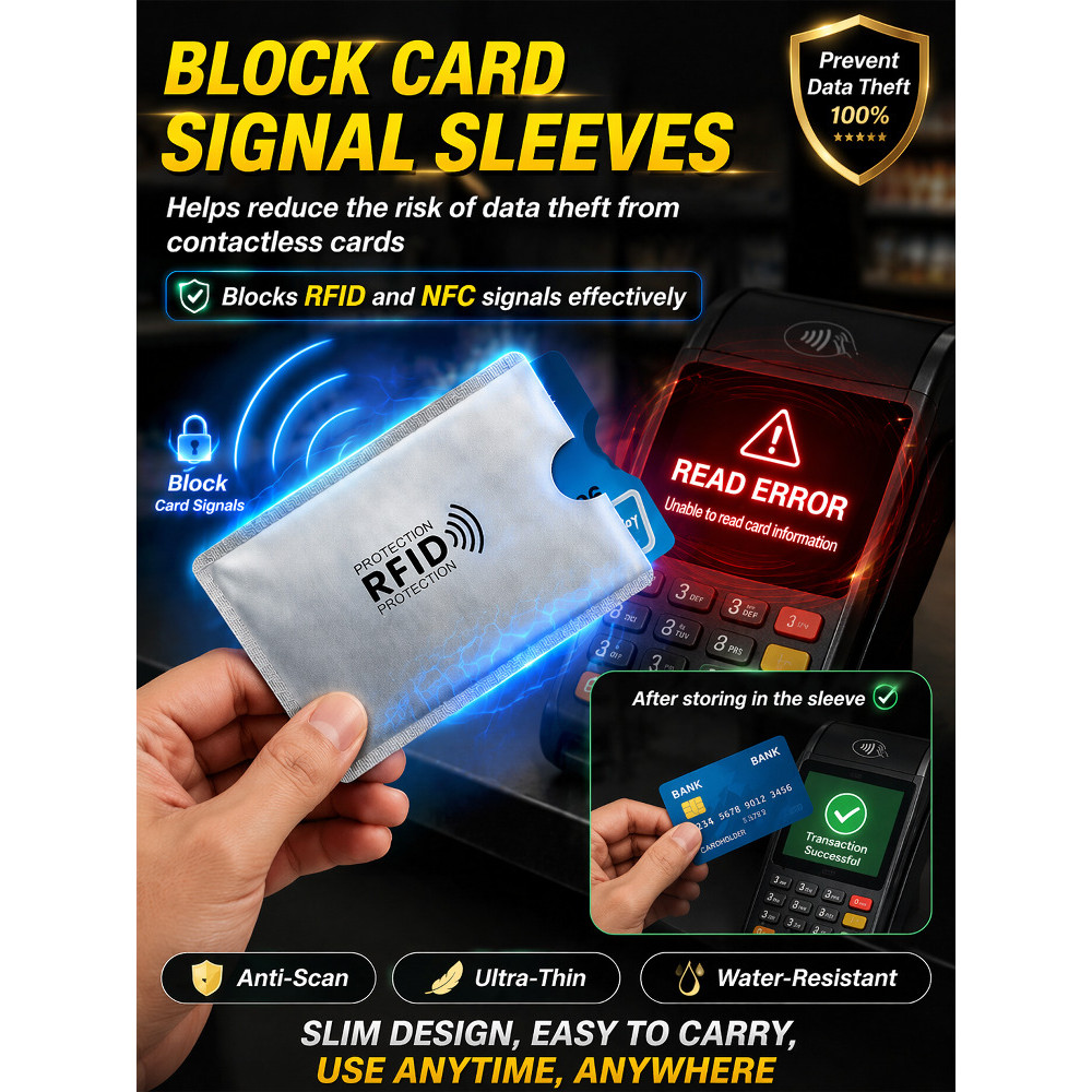[Segurança Instantânea] Lightweight anti-theft magnetic aluminum foil card holder/Protetor de Cartão/RFID/Anti-Roubo