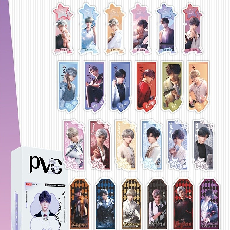 24 Pçs/Set Jogo Amor E Deepspace Marcadores Cartão Transparente Foto Adereços Diy Anime Periférico Bonito Xavier Zayne R
