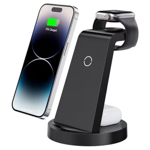 Suporte De Carregadores gold  3 Em 1 Sem Fio Para iPhone Mini Magnético Carregamento Estação