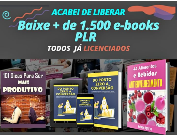PACOTE DE EBOOKS PLR JA LICENCIADOS COM DIREITO DE REVENDA