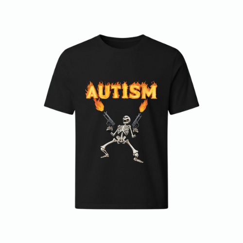 Camiseta AUTISM Esqueleto Novo!