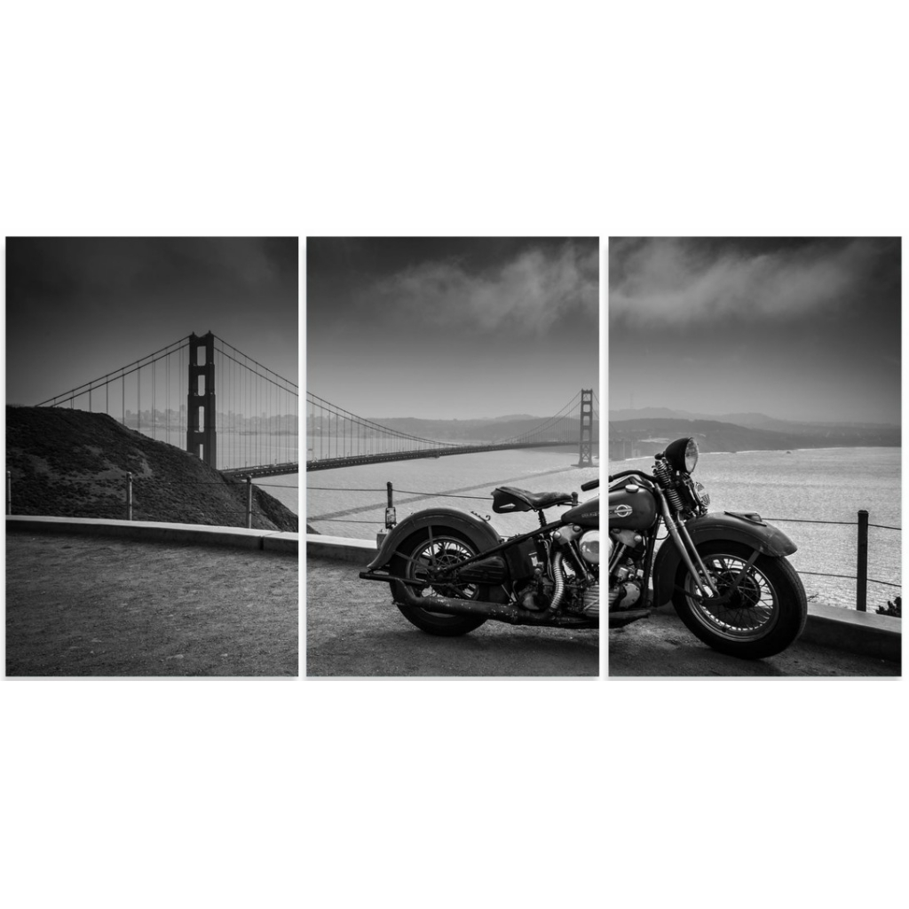 Quadros DecorativosMoto Golden Gate 3 peças