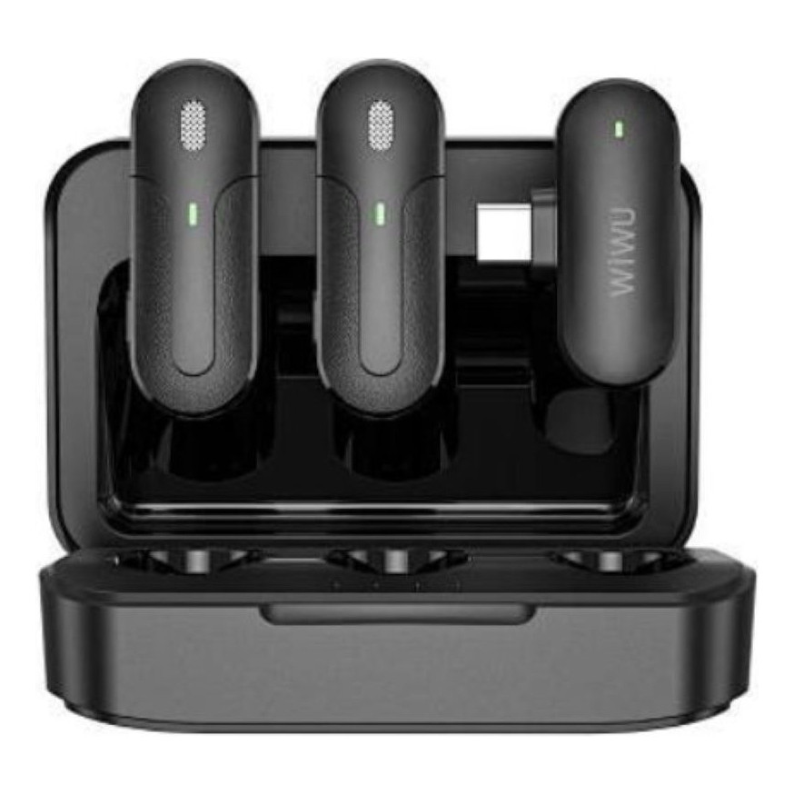 Mini Microfone Universal 2 Em 1 Bateria 300mah Preto Wiwu