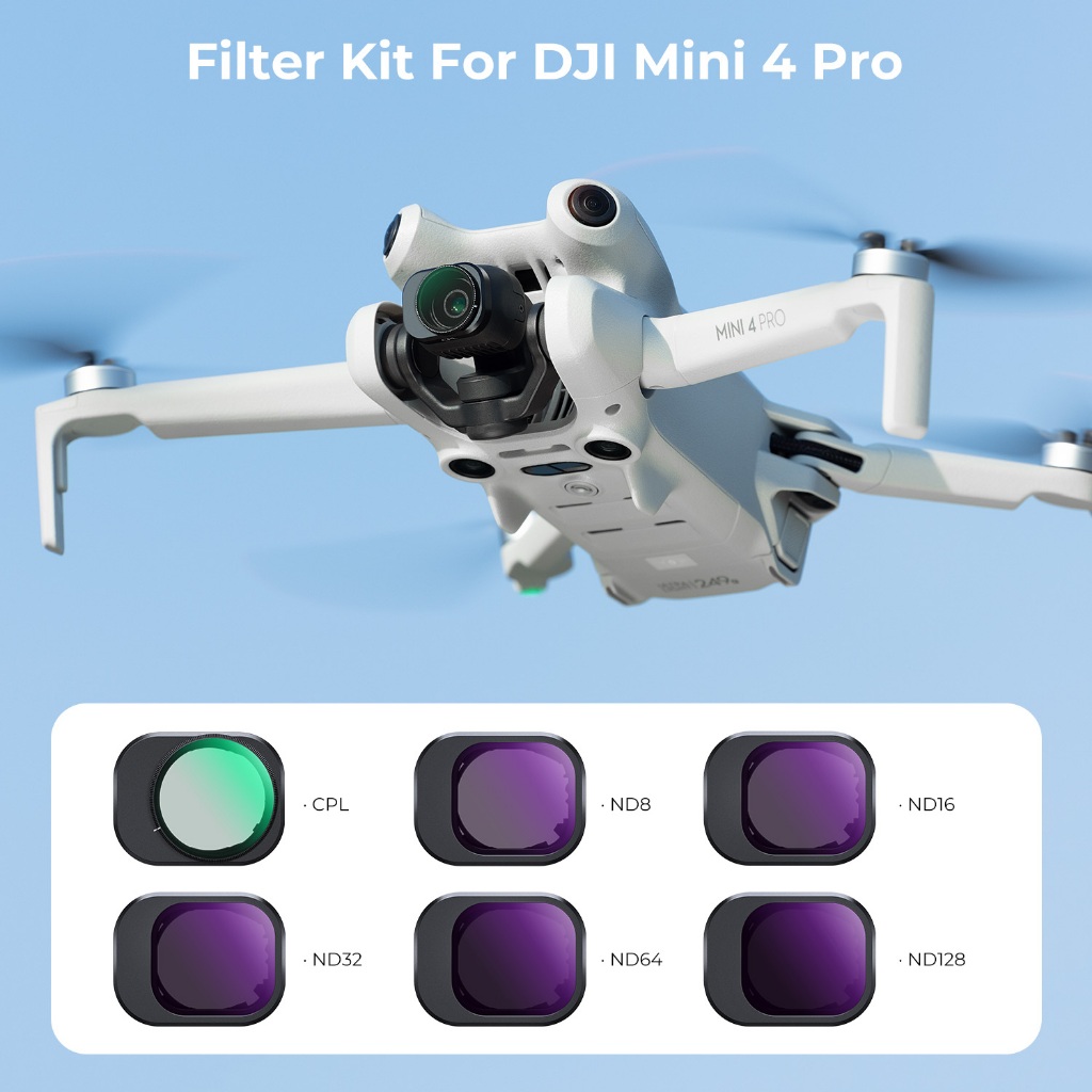 Filtro K & F 6-Pack CPL ND8/16/32/64/128 Para DJI Mini 4 Pro Multirrevestido