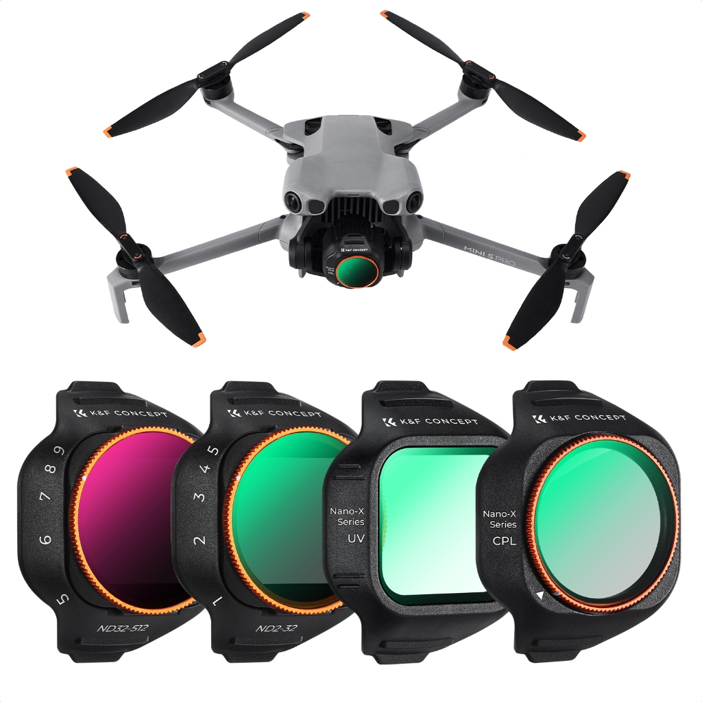 K & F CONCEPT , Adequado Para drone DJI Mini 5 Pro , Conjunto De Filtros CPL + UV + ND2-32 + ND32-512 , Alta Definição ,