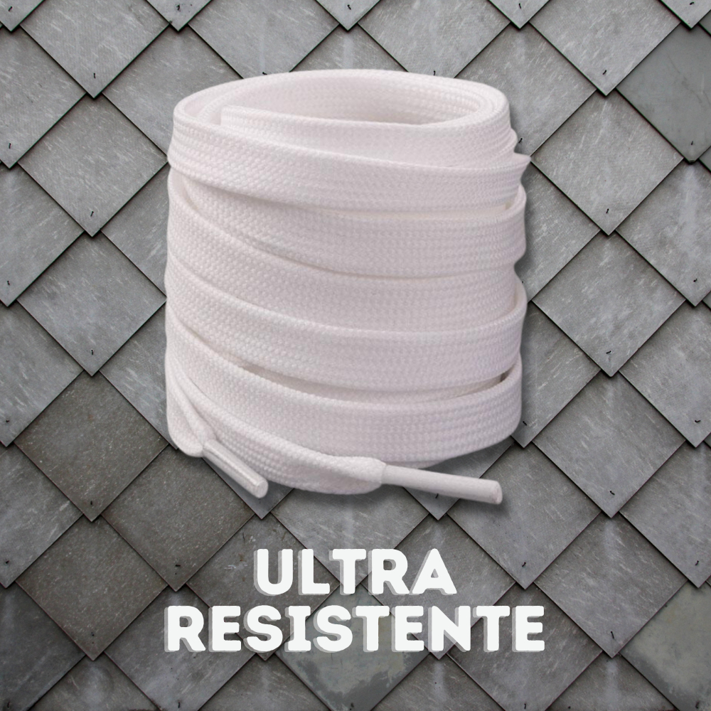 Cadarço Poliéster Ténis Achatado 140cm Branco Poliéster Para Tenis Sapatenis Atacador Premium