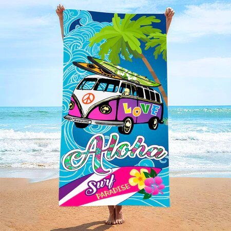 Toalha de Praia Gigante com Estampa 140cm x 70cm 100% Poliéster Toalhas de Banho