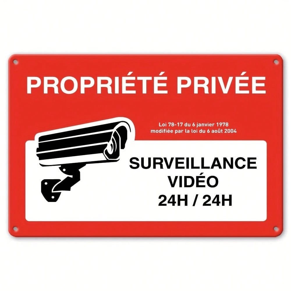 CIFbuy 1pc Placa De Alumínio De Vigilância 8x12in Metal À Prova De Intempéries