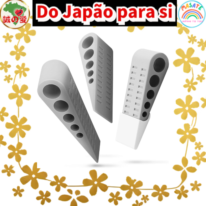 Fosmon Rubber Door Stopper Wedge 3-Piece Set Heavy Duty Multi-Surface Safety Holder 【Do Japão para você】
