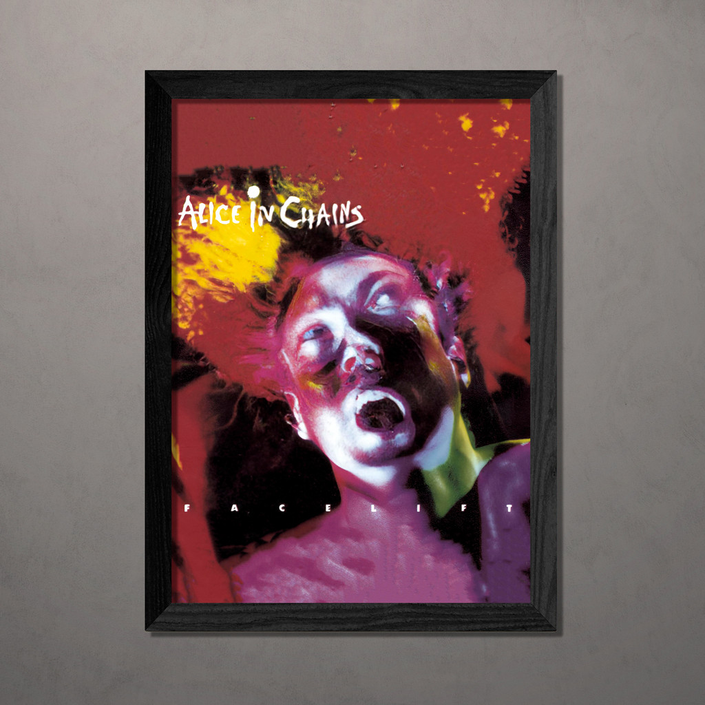 Quadro Decorativo Alice in Chains Facelift A4 Com Vidro