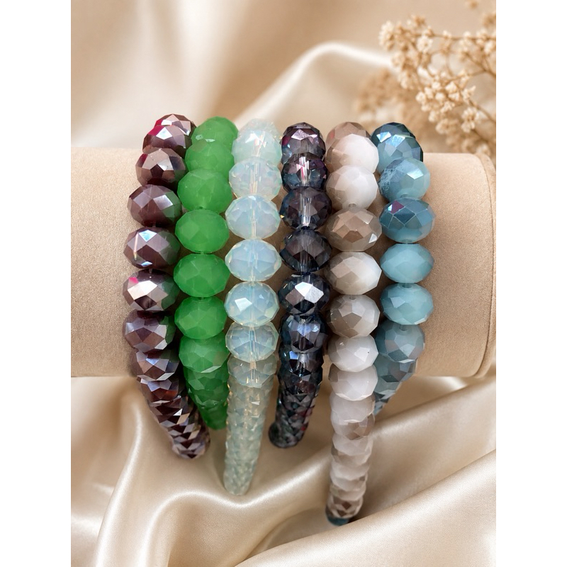 Kit C/6 Fios Cristal de Vidro 12mm Colors - Aprox. 360 Pedras (1 Fio de Cada Cor)
