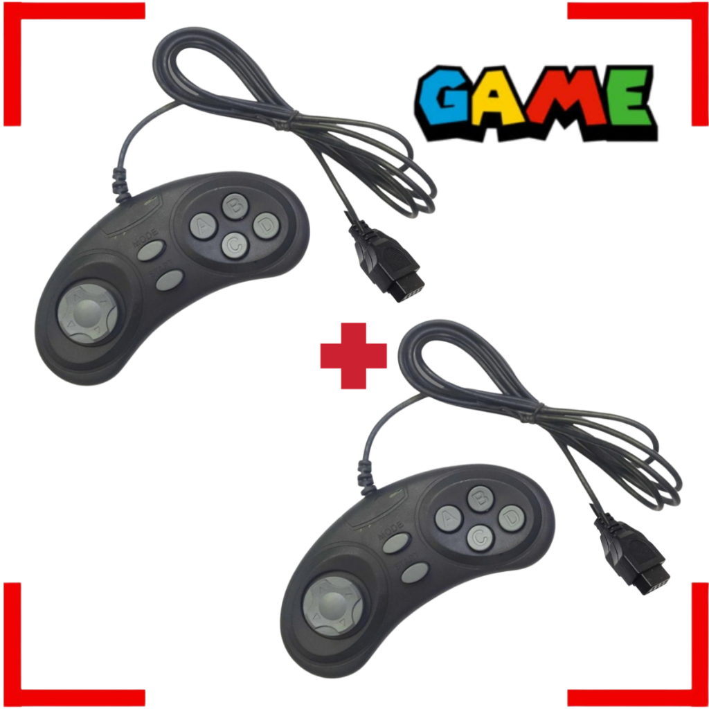 Kit 2x Controle Joystick Dvd Game Britânia Mondial Lenoxx Dvd Classico