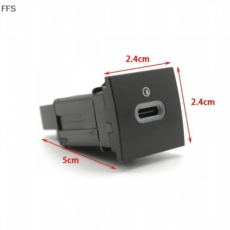 FSLUXO Compact Red LED Car USB Charger PD Qui Charge Adaptador De Carregamento De Telefone Com Botão Para Viajantes De C
