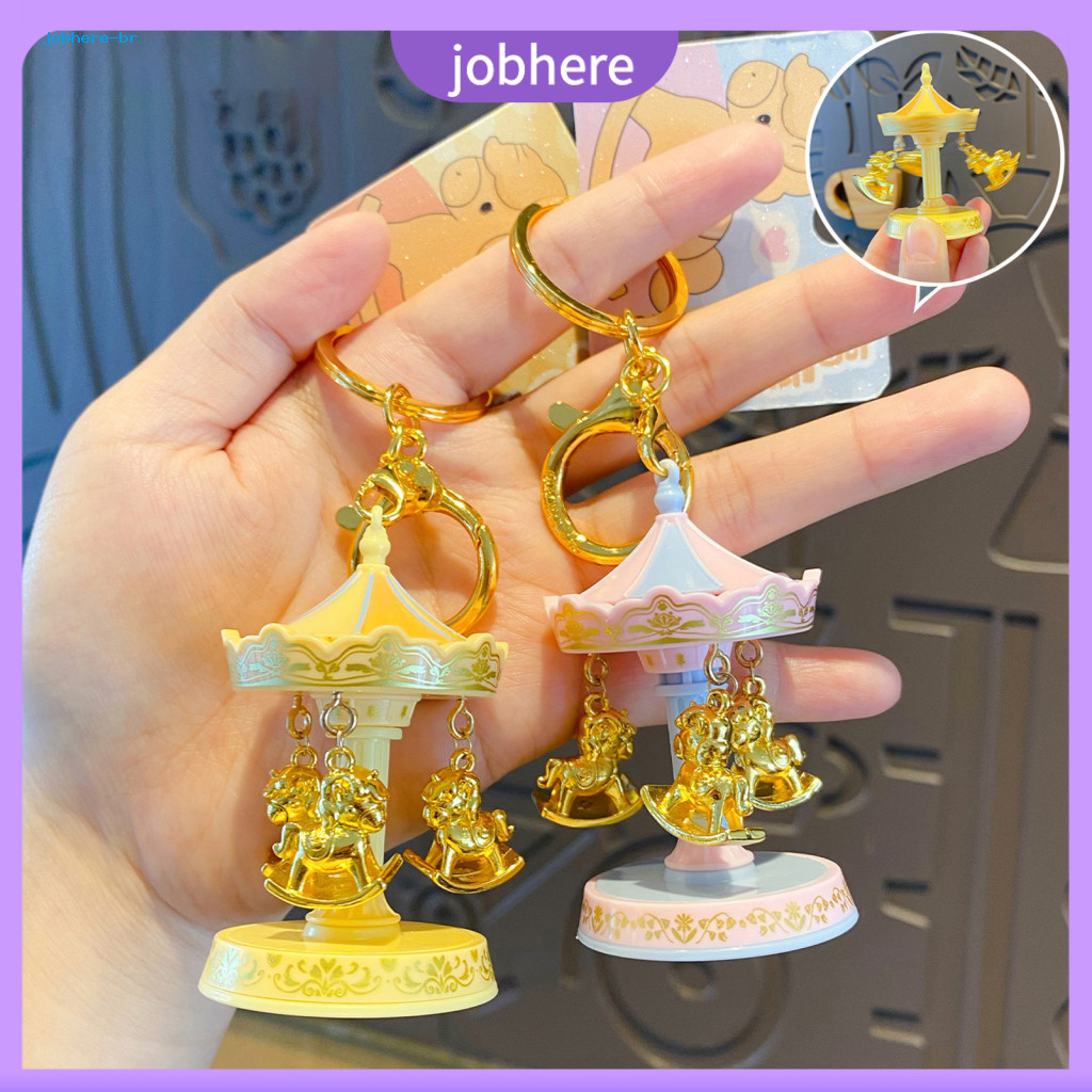 Portable Keychain Lightweight with Rotating Glitter Horse Pendant – Compact Key Ring for Backpack Phone Decoration Str
