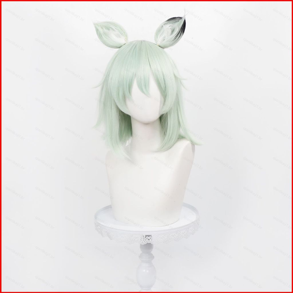 Chainsmoker Gato Yanineko Peruca Cosplay Verde Menta Fibra De Alta Temperatura Estilo Anime Médio Longo
