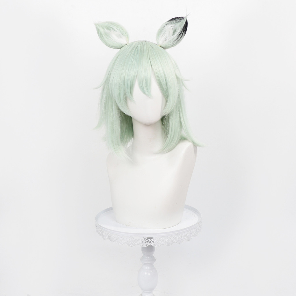 Chainsmoker Gato Yanineko Peruca Cosplay Verde Menta Fibra De Alta Temperatura Estilo Anime Médio Longo