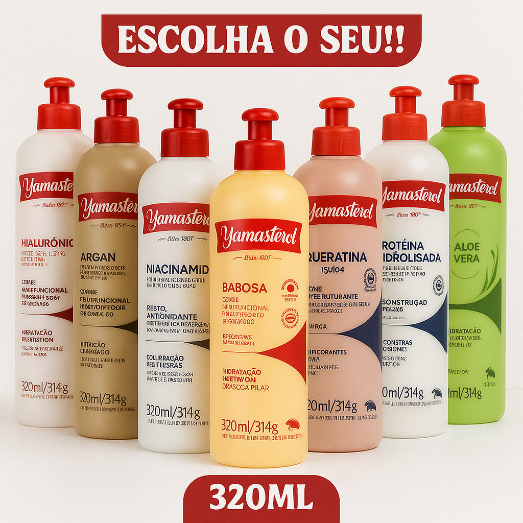 Creme Multifuncional Yamasterol Yamá 320g Hidratação Capilar Escolha o Seu