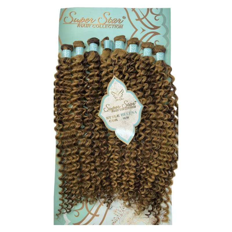 [SUPER STAR]Cabelo  Cacheado para Mega Hair Entrelace Fibra BIO organico 320g/70cm