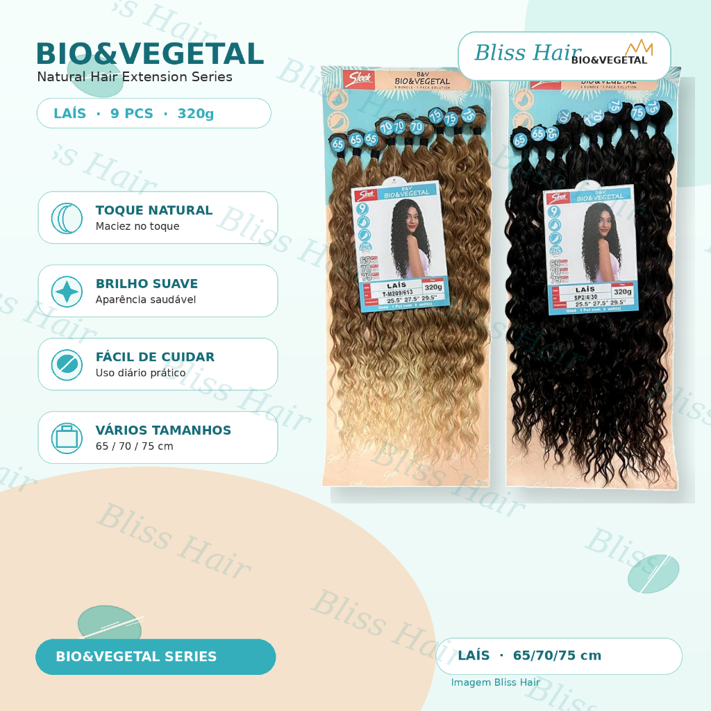 Cabelo Sleek Lais Bio vegetal excelente qualidade 70cm 320g