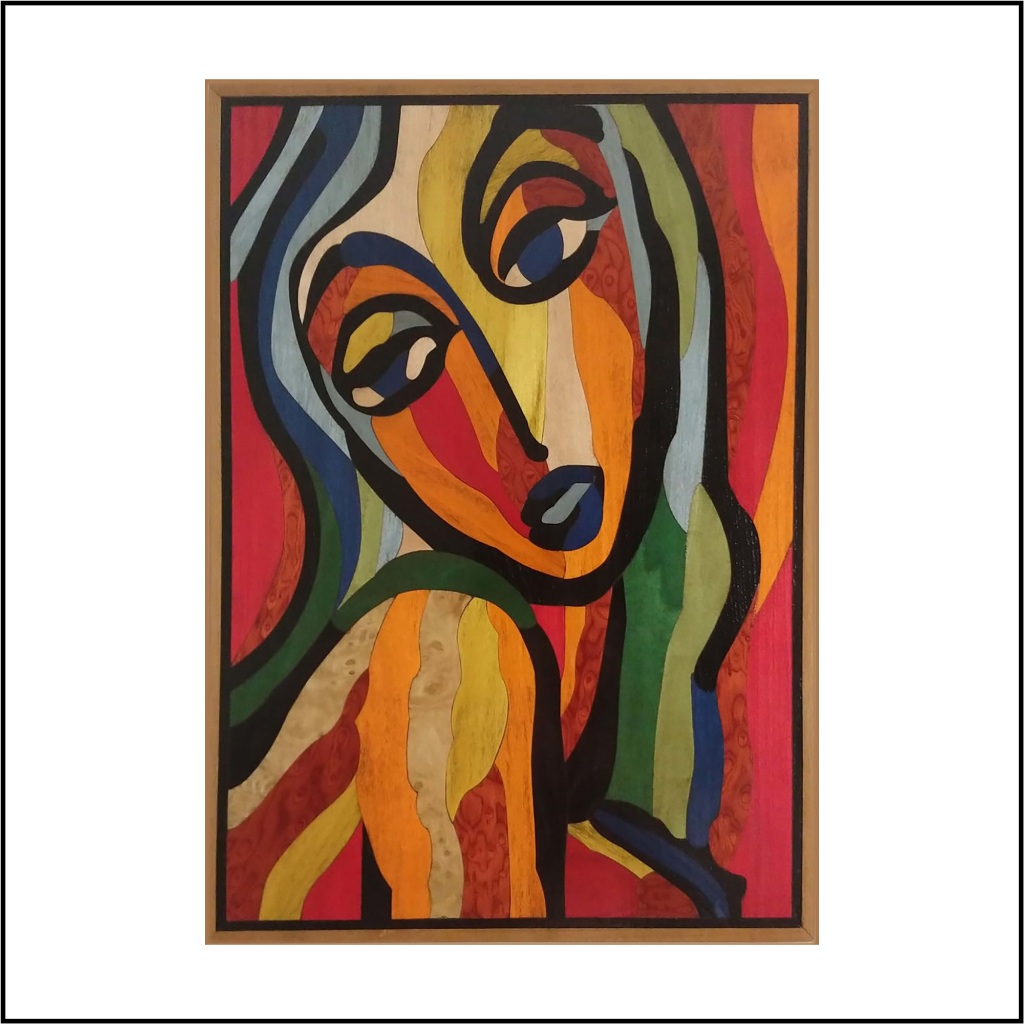 Quadro Decorativo para Sala e Quarto em Marchetaria com Lâminas de Madeira - MS02 - (42x30x1,6) cm