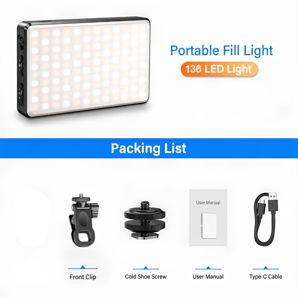 Luz Selfie Magnética Magsafe Oberon OR-PL13 Com Suporte Universal P/ Celular