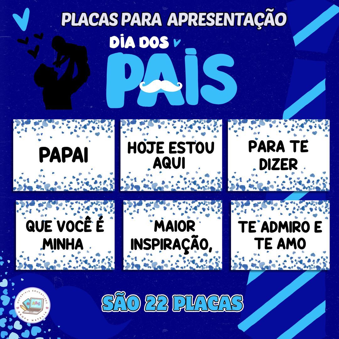 Placa apresentação dia dos pais