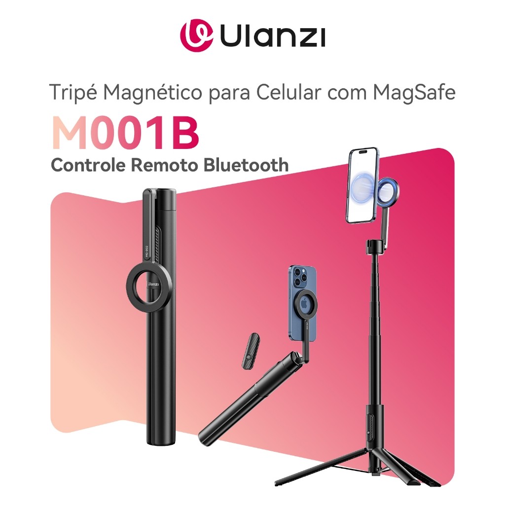 ULANZI M001B Bastão De Selfie Magnético MagSafe Com Tripé E Controle Bluetooth Para iPhone 17 16