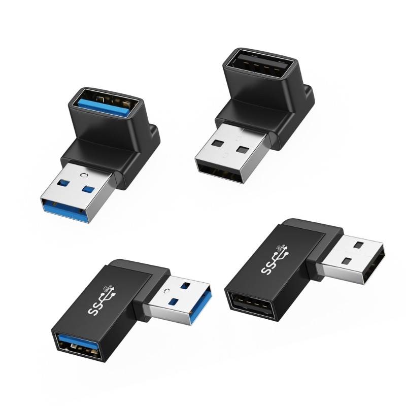 Met Pack De 4 USB 3 2 Macho Para Fêmea Extensores De 90 Graus De Alumínio Evitar Curvatura Do Cabo E Economizar Espaço N