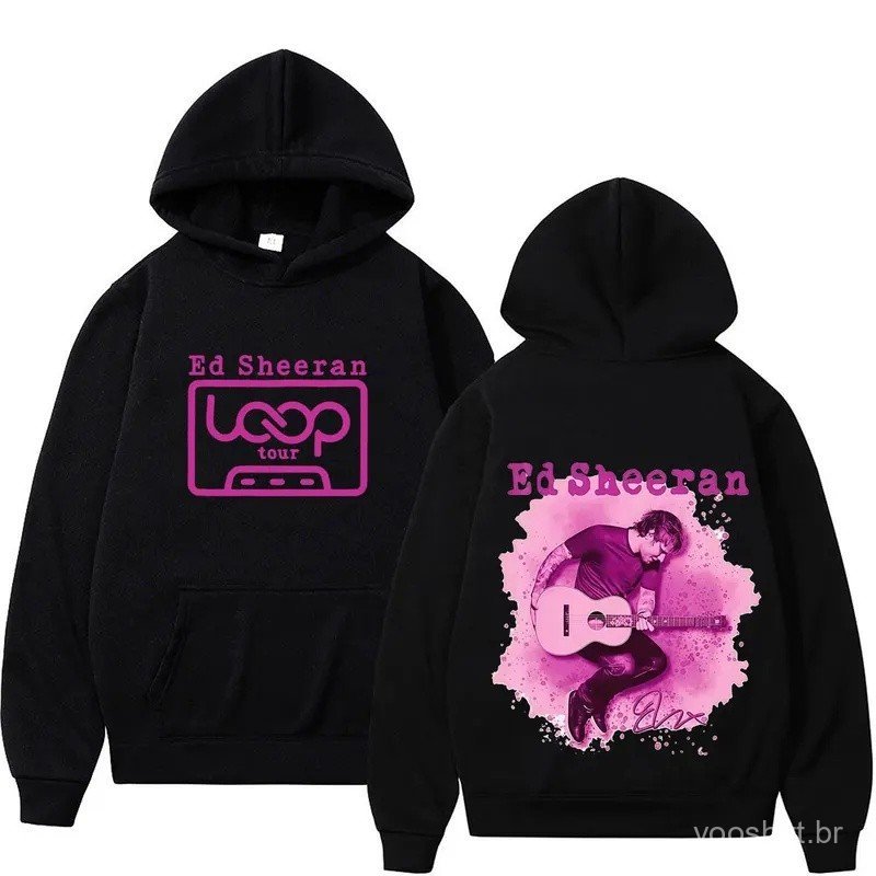 Singer Ed Sheeran Loop Tour 2026 Pop Music Print Hoodie Men Women Fashion High Quality Sweatshirt Long-sleeved Casual Pu