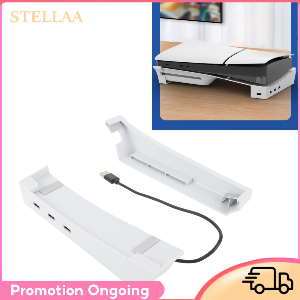 stellaa suporte horizontal para ps 5 slim disc e console digital suporte estável 4 portas de extensão usb base design