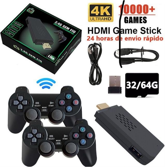 Novo Game Stick 4K com Controle - Jogue em Qualquer TV!
