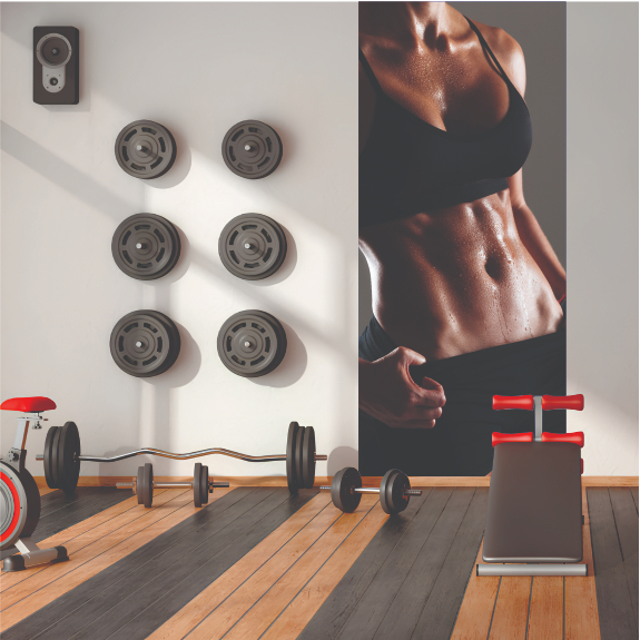 Adesivo Decorativo De Porta_ ACADEMIA _ Fitness _ Sáude _08460