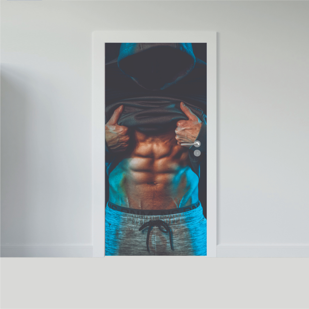 Adesivo Decorativo De Porta_ ACADEMIA _ Fitness _ Saúde _04456