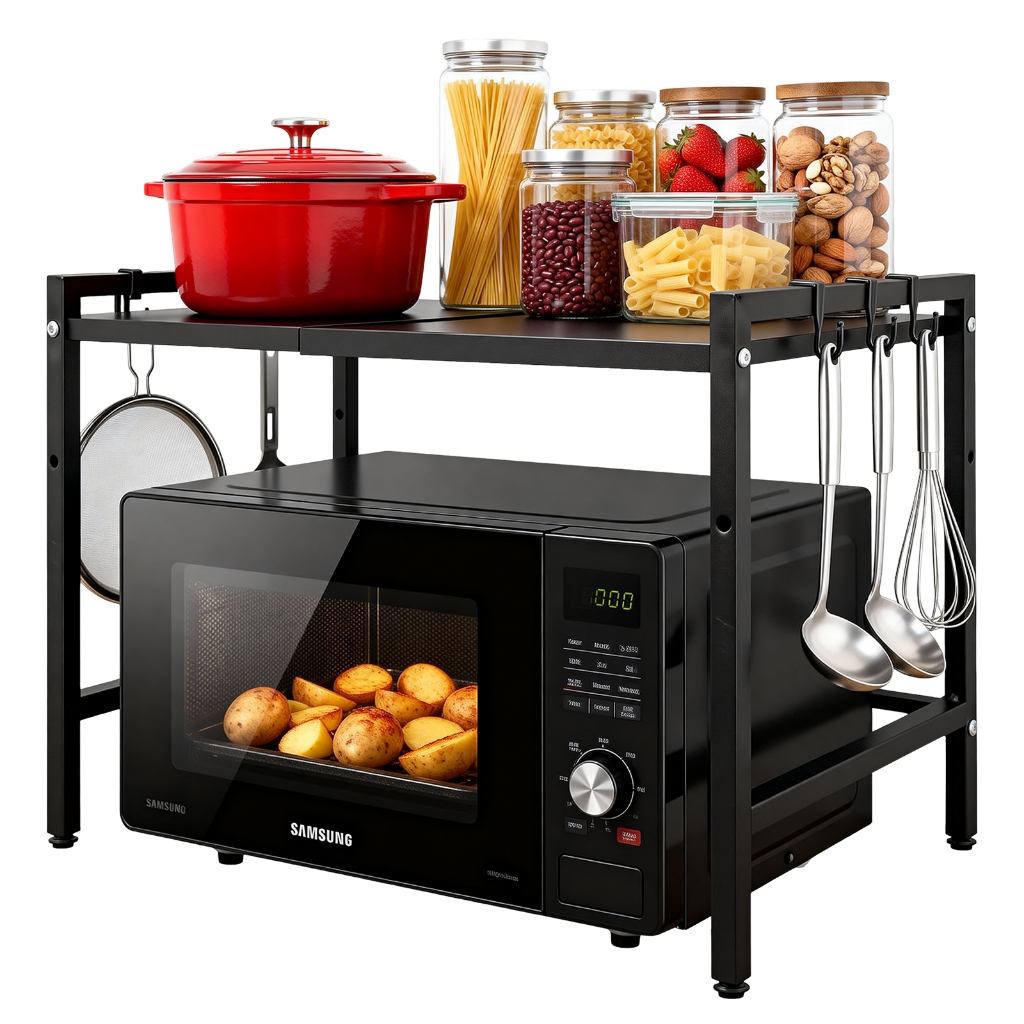 Adjustable Multipurpose Metal Rack Microwave Support