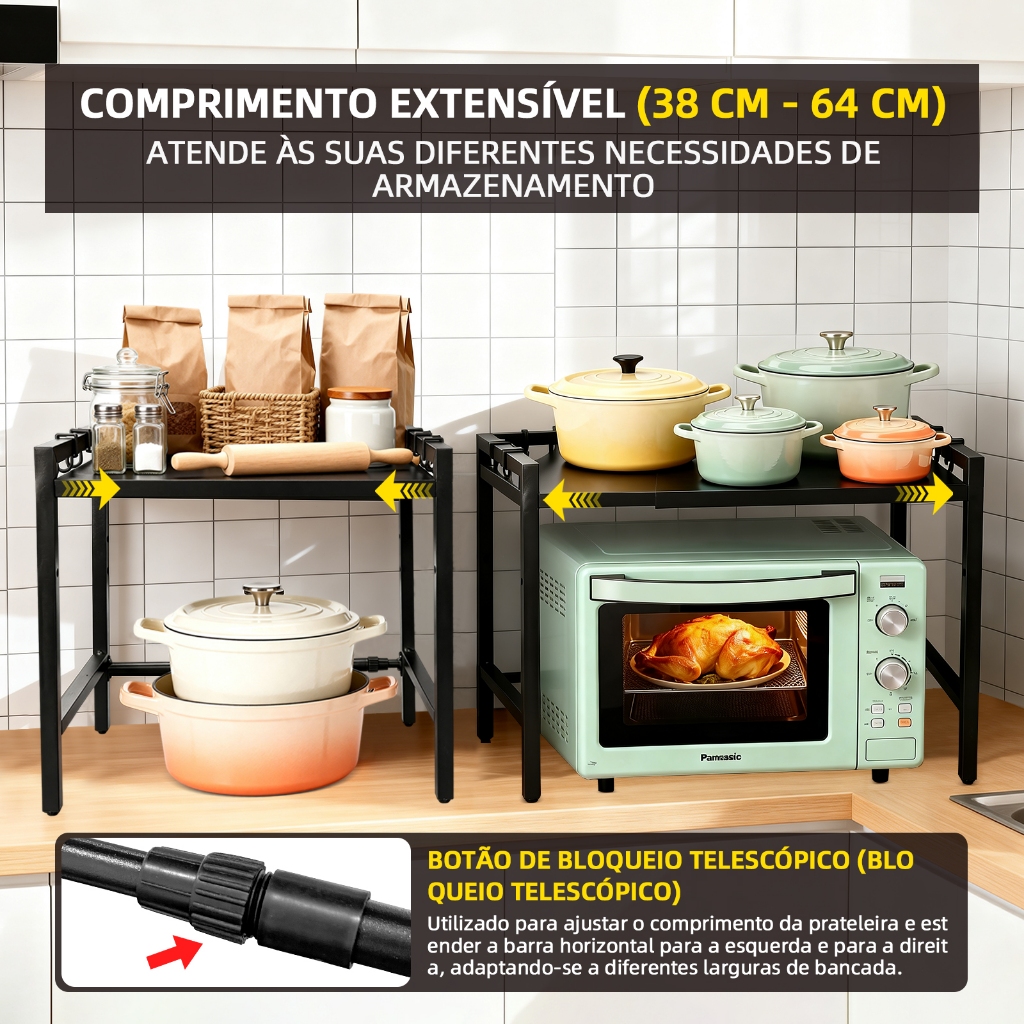 Adjustable Multipurpose Metal Rack Microwave Support