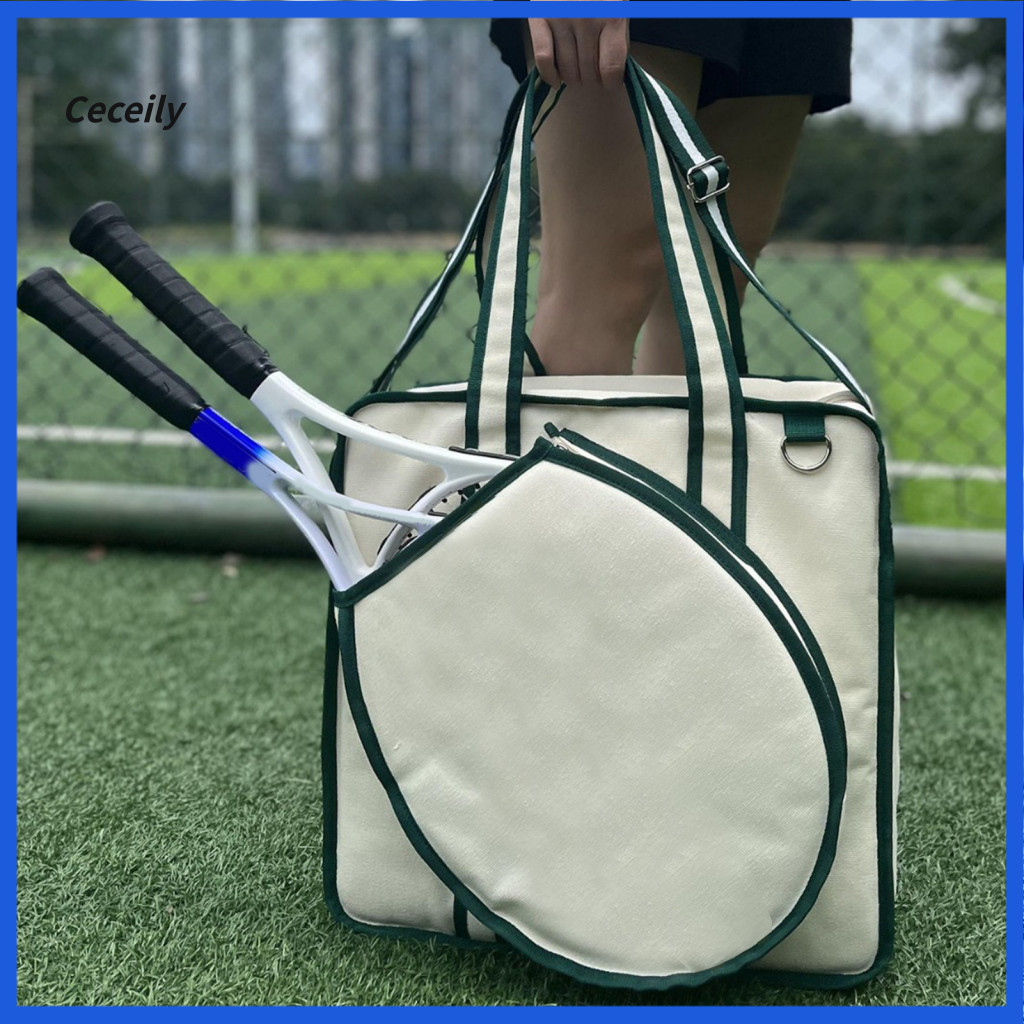 Badminton Shoulder Bag Tennis with Racket Compartment Women’s Tote – Spacious Adjustable Padel Pickleball for 2 Rack