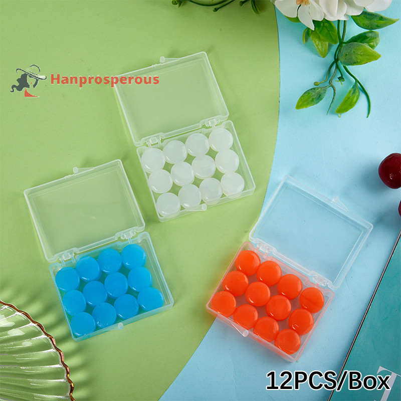 hanprosperous 12PCS Silicone Ear Plug Reusable Wax Earplugs Noise Reduction Sleeping Protection Nice