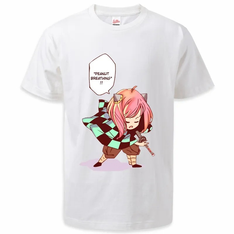 Camiseta Básica Unissex Spy X Family Peanut Breathing Kawaii Anya
