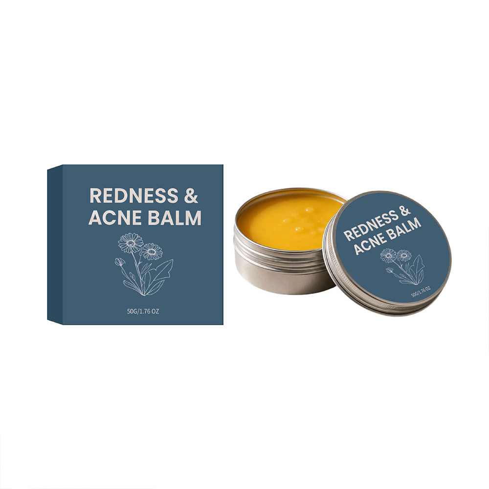Redness & Acne Skin Balm, Mild Solid Facial Balm, Compact Tin Pack Skin Care Balm For Travel And Short Trips