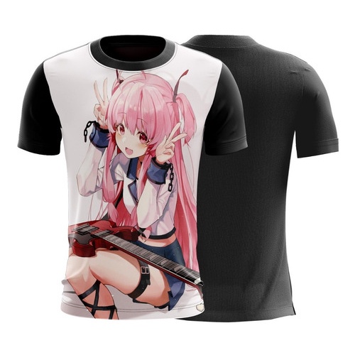 Pt Camisa Camiseta Anime Angel Beats Yui Guitar Vocal G2102