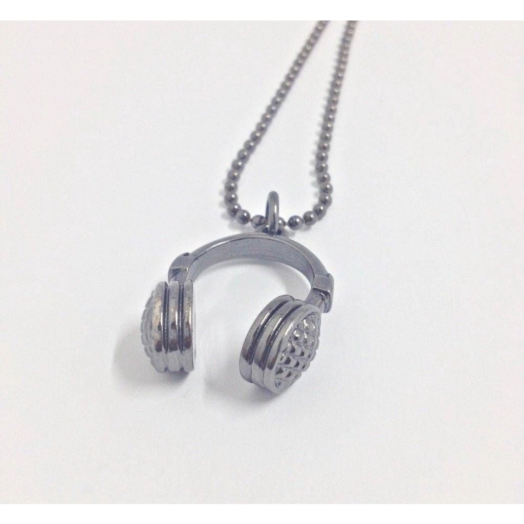 Corrente com Pingente Aço Inox Fone de ouvido DJ Música