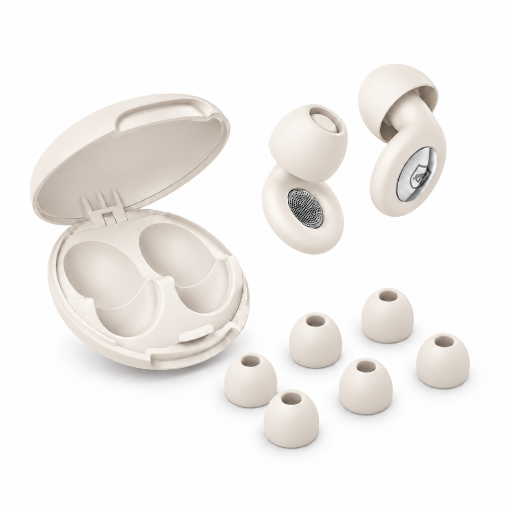 Gshield Tampão de Ouvido Earplugs Shield Calm para Proteção Auricular e Redução de Ruído, Off-White