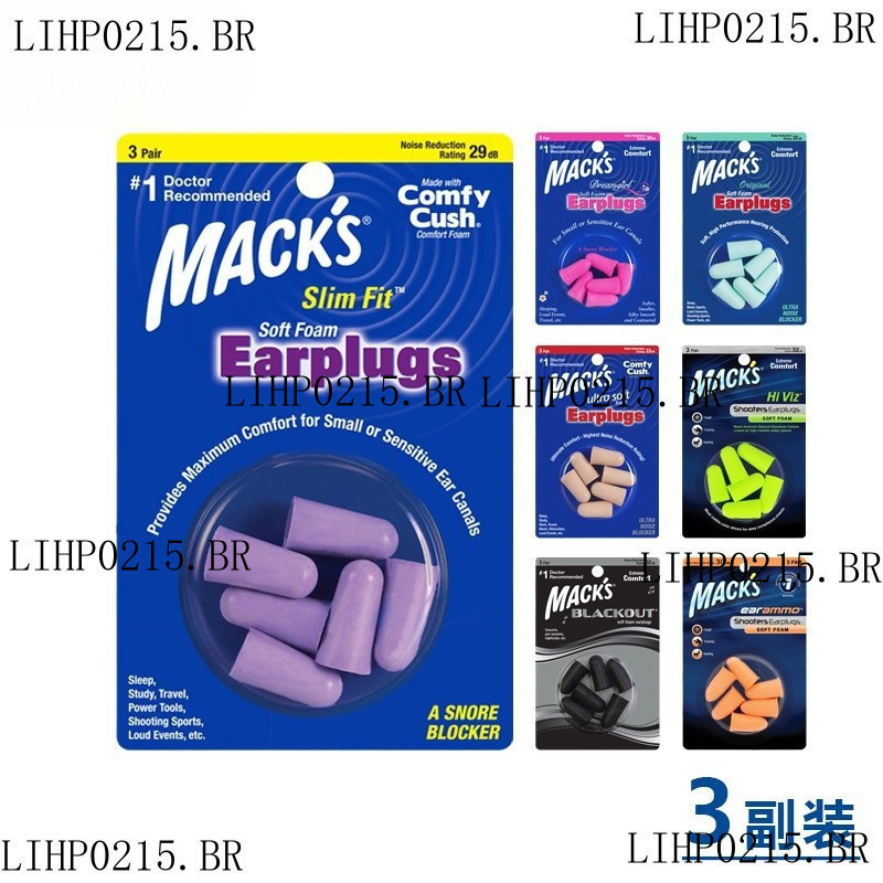 Mack's Slim Fit Earplugs de espuma macia, pequenos plugues de orelha para dormir, acordar, viajar, concertos, tiro espor